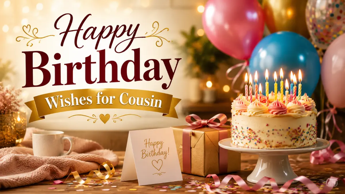 Heart touching birthday wishes for cousin with handwritten card and warm candles