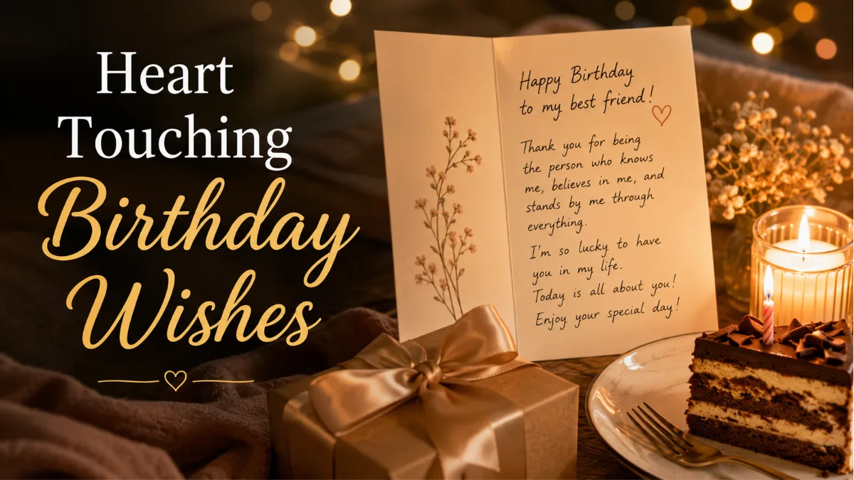 Heart touching birthday wishes for best friend with handwritten card and soft candle light