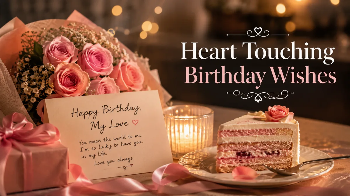 Heart touching birthday wishes for girlfriend with handwritten card and soft candle light