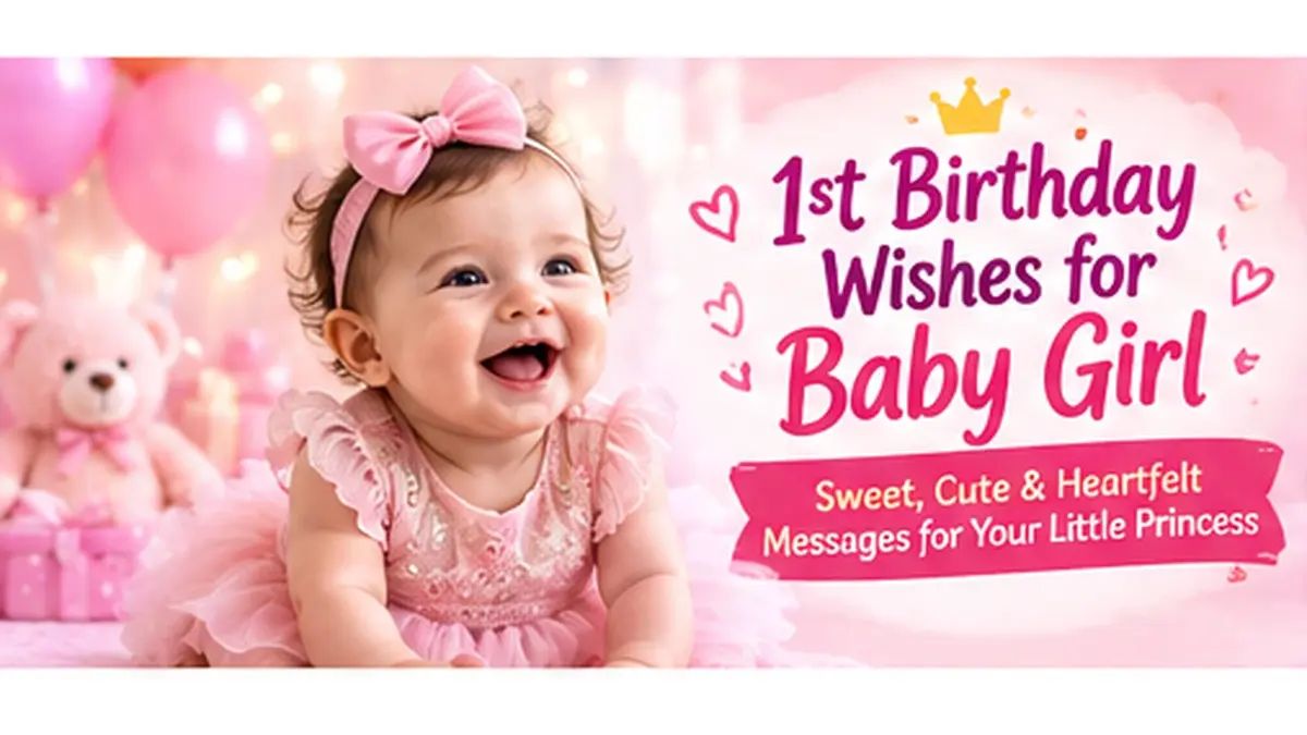 Sweet and heartfelt 1st birthday wishes for a baby girl
