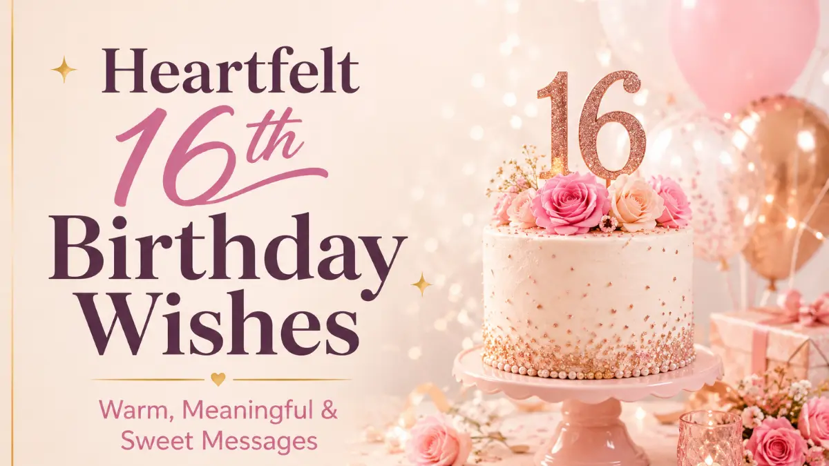 Heartfelt 16th birthday wishes with warm meaningful and sweet messages