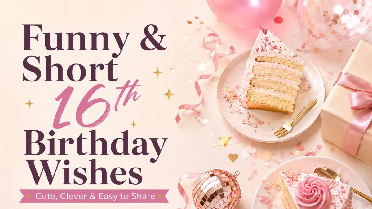 Funny and short 16th birthday wishes that are cute clever and easy to share